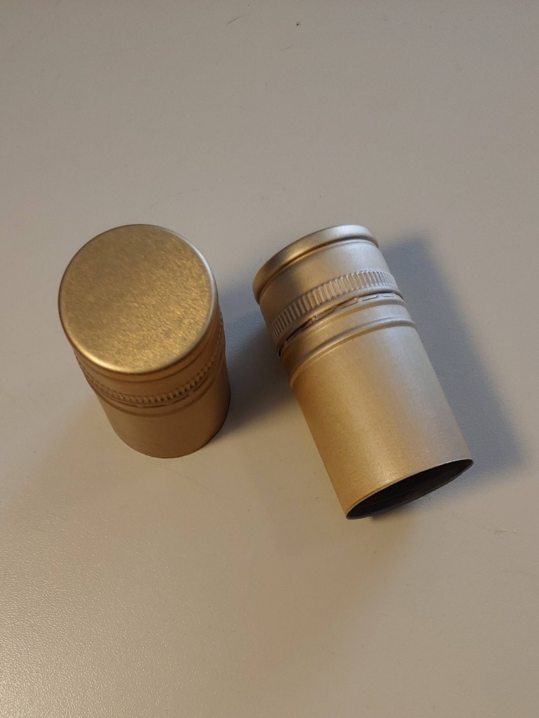 [BOLSA X 50 ] Tapa 31.5mm X 60mm Pilfer Proof | sin Rosca | Dorado | Importado