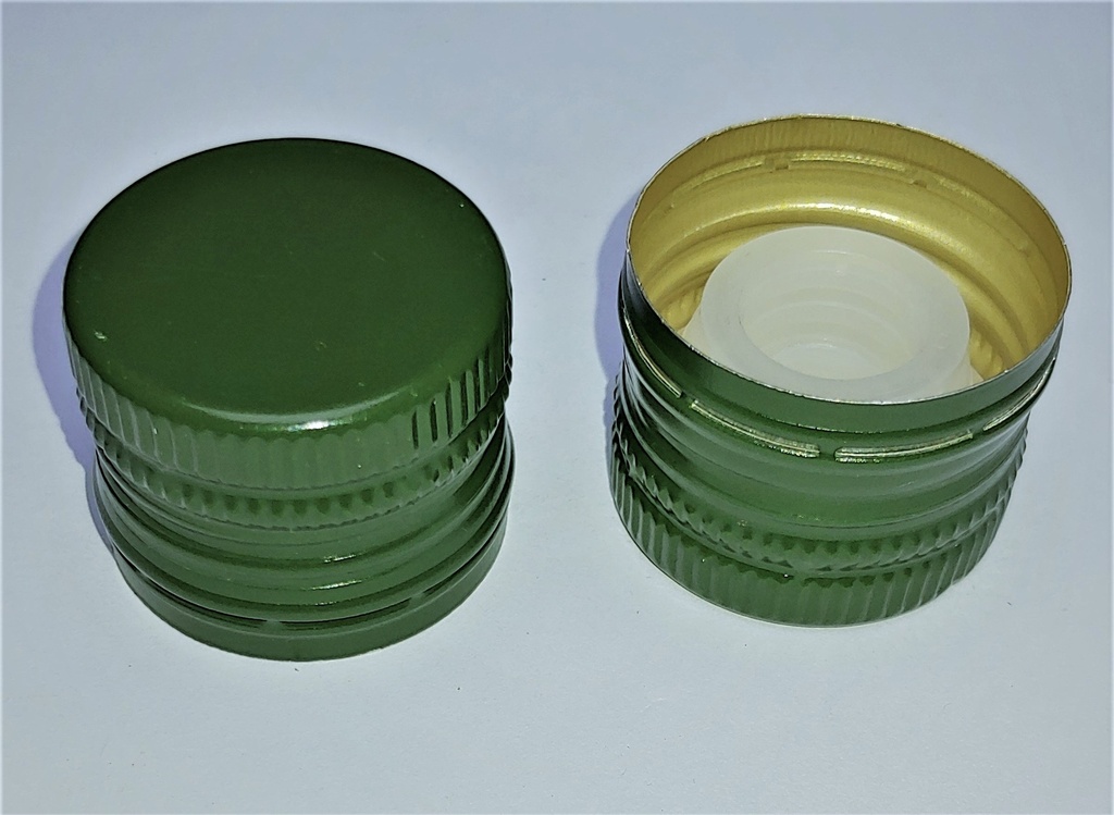 [BOLSA X 50 ] Tapa 31.5mm X 24mm Pilfer Proof Con Inserto Rosca | Verde | Importado