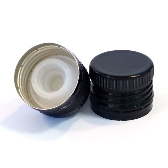 [BOLSA X 50 ] Tapa 31.5mm X 24mm Pilfer Proof Con Inserto Rosca | Negro | Importado