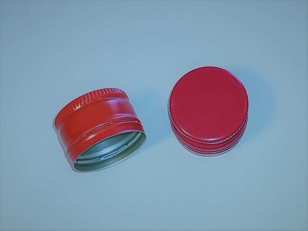 [BOLSA X 50 ] Tapa 28mm X 18mm Pilfer Proof | con Rosca | Rojo | Importado