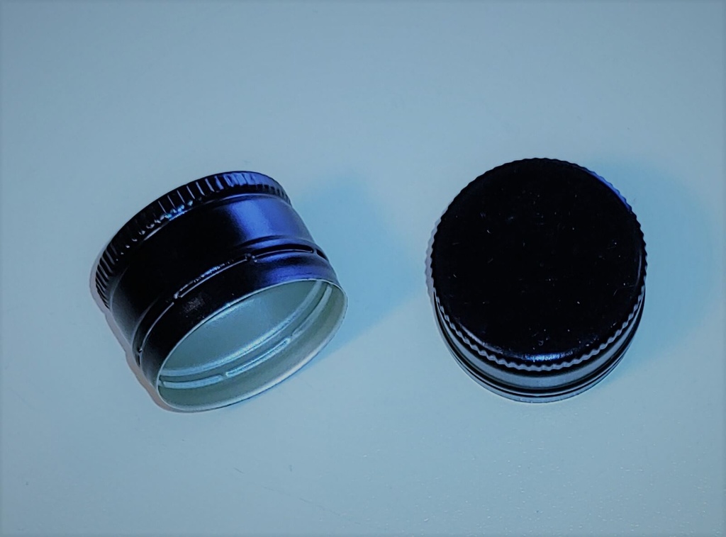 [BOLSA X 50 ] Tapa 28mm X 18mm Pilfer Proof | con Rosca | Negro | Importado