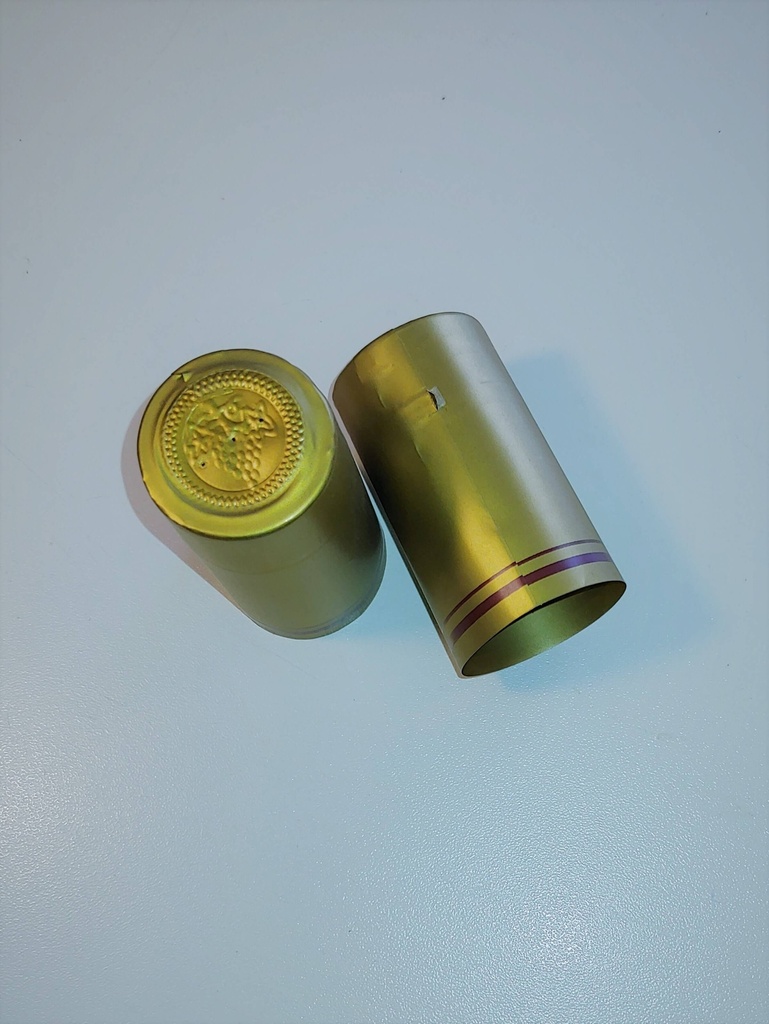 [BOLSA X 50 ] Capsula 31.5mm X 60mm Pisco | Dorado Filo Rojo | Nacional