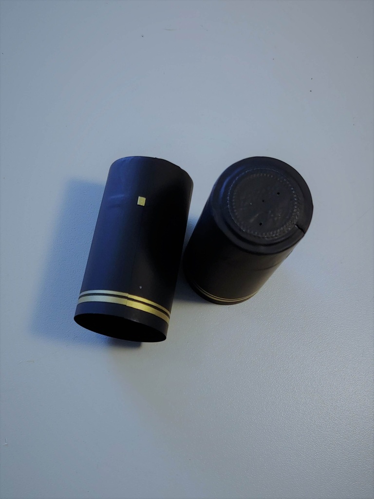 [BOLSA X 50 ] Capsula 30mm X 60mm Vino | Negro Filo Dorado | Nacional