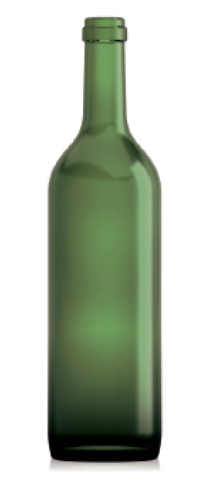 [BANDEJA x 30] W-328 Botella de Vidrio Burdeo 750ml Tap. 30mm | Corcho | Verde