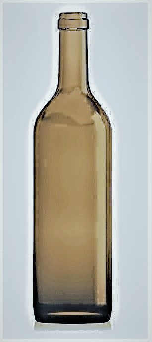 [BANDEJA x 30] W-328 Botella de Vidrio Burdeo 750ml Tap. 30mm | Corcho | Ambar | Transicion