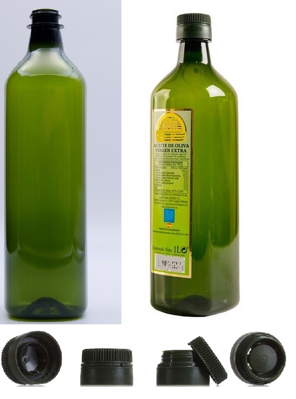 [BANDEJA x 30] Botella PET 1000ml | Verde