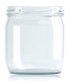 [BANDEJA x 24]  C-343 Frasco de Vidrio 425ml Food Tap. 82mm | Twist off | Incoloro