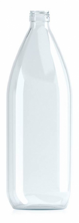 [BANDEJA x 23]  Gn-051 Botella De Vidrio 1000ml Tap. 28mm | Rosca | Incoloro
