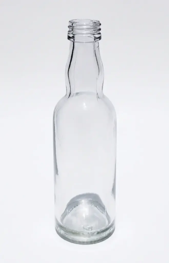[BANDEJA x 150] Min-3 Botella De Vidrio Whisky 50ml Tap. 18mm | Rosca | Incoloro