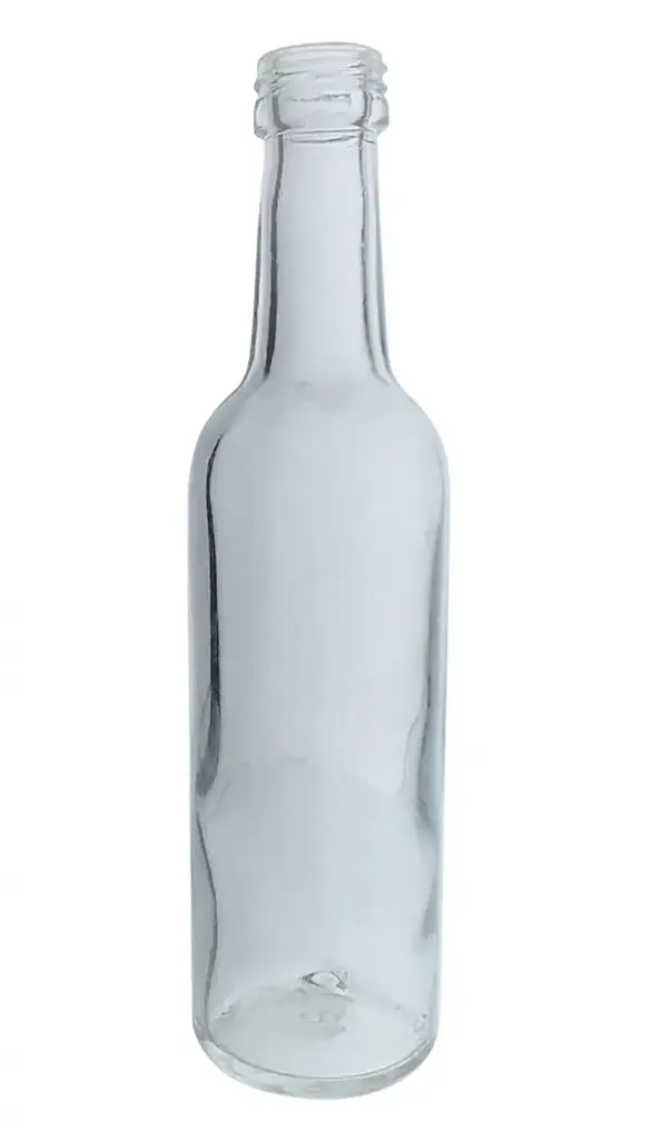 [BANDEJA x 150] Min-2 Botella De Vidrio Burdeo 50ml Tap. 18mm | Rosca | Incoloro