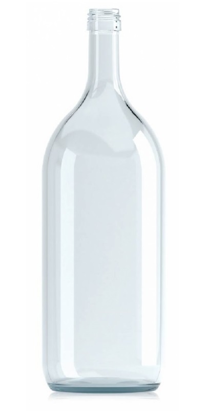 [BANDEJA x 13]  L-158 Botella De Vidrio 2000ml Tap. 31.5mm | Rosca | Incoloro