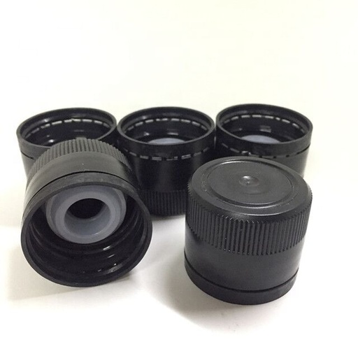 [PL3124CINEBC] [BOLSA X 50 ] Tapa Plastico 31.5 mm X 24mm Con Inserto | Negro | Importado