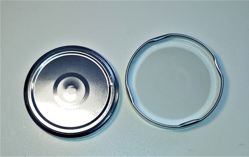 [TO70CBPLBC] [BOLSA X 50 ] Tapa 70mm Twist Off Metálica | con Botón | Plateado | Nacional
