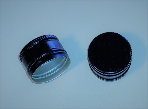 [PP2818CRNEBC] [BOLSA X 50 ] Tapa 28mm X 18mm Pilfer Proof | con Rosca | Negro | Importado