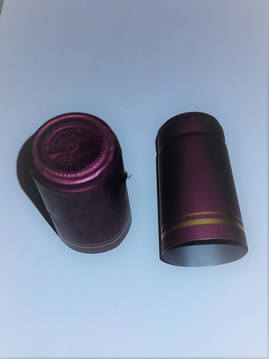 [SE3060GUIDOBC] [BOLSA X 50 ] Capsula 30mm X 60mm Vino | Guinda Filo Dorado | Nacional