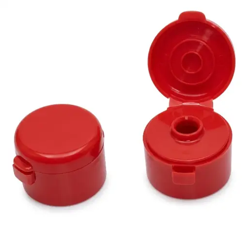[PL24CRROBG] [BOLSA X 100] Tapa De Plástico 24mm Flip | Rojo | Importado