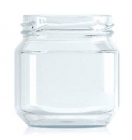 [C395110B] [BANDEJA x 35]  C-395 Frasco de Vidrio 212ml Cuadrado Tap. 63mm | Twist off | Incoloro