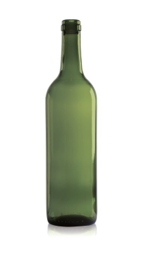 [W411322B] [BANDEJA x 30] W-411 Botella de Vidrio Burdeos Aligerada 750ml Tap. 30mm | Corcho | Verde | Transicion
