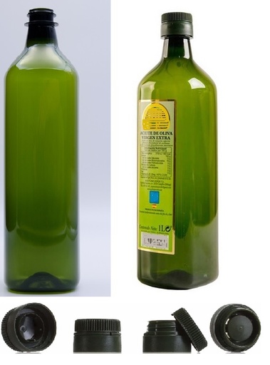 [PET1000VEB] [BANDEJA x 30] Botella PET 1000ml | Verde