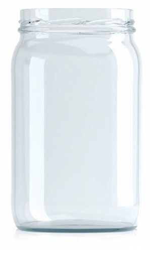 [C309110B] [BANDEJA x 11]  C-309 Frasco de Vidrio 1966ml Food Tap. 110mm | Twist off | Incoloro